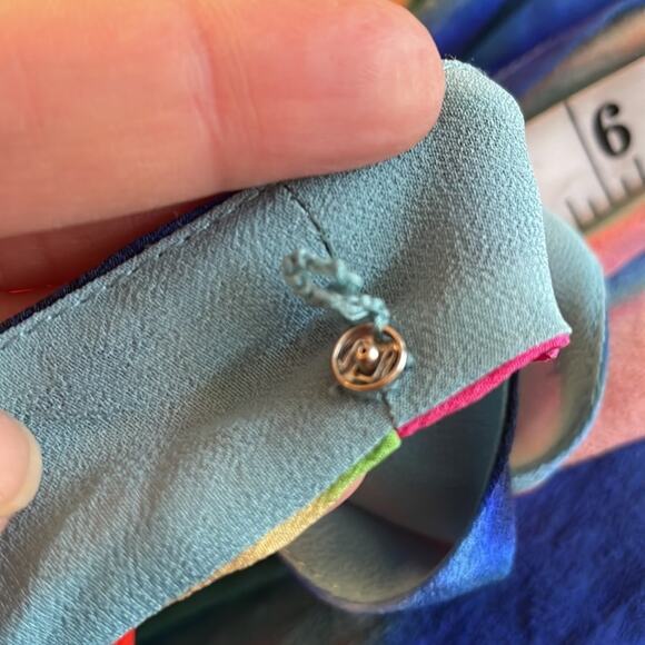 ANTHROPOLOGIE Maeve | aloisia colorful 100% silk watercolor maxi dress size 0 - Picture 7 of 8